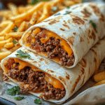 Cheesy Beef Burritos with Fries