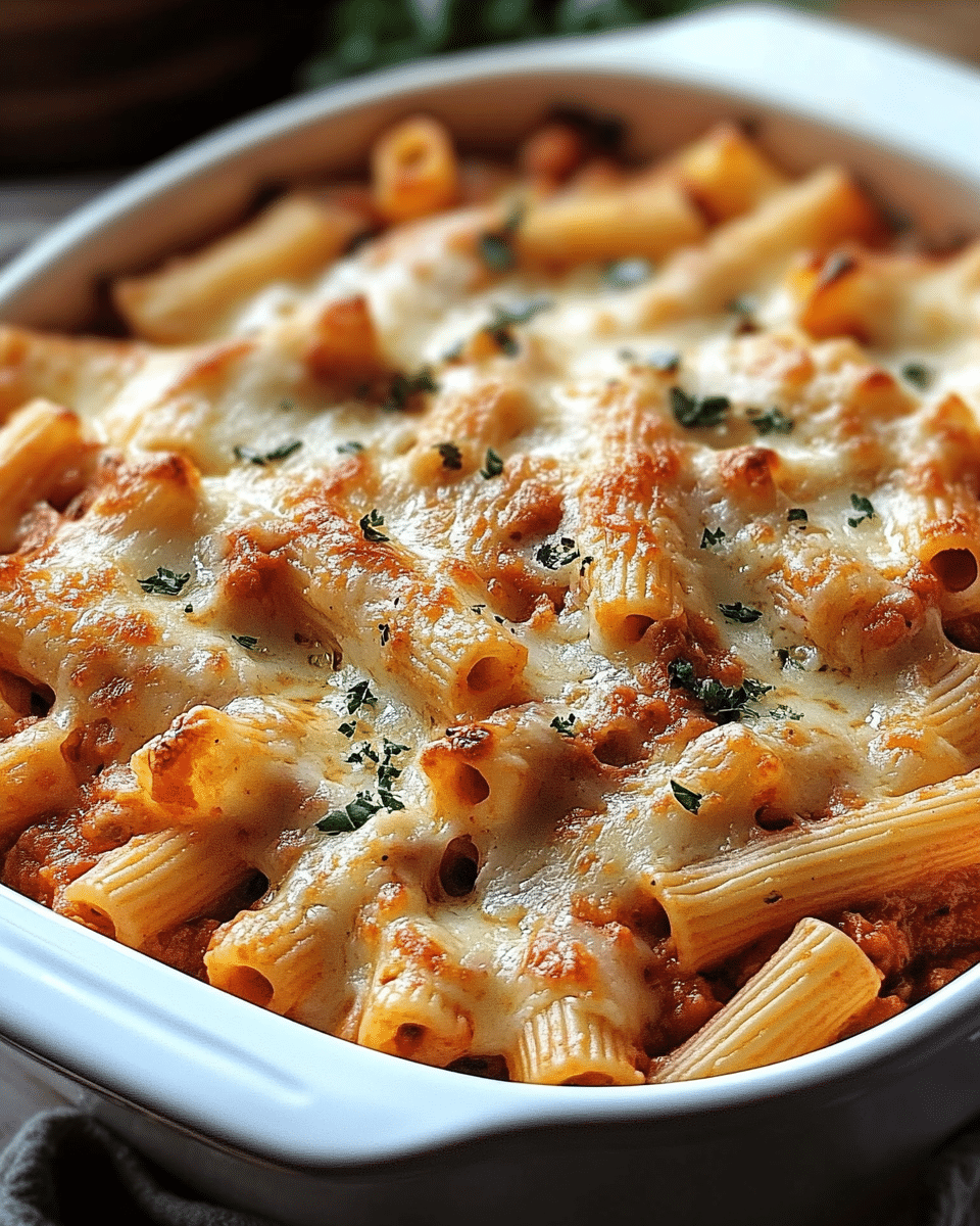 Baked Ziti with Creamy Cheese Sauce