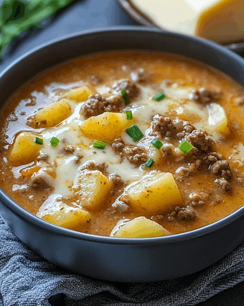 Cheesy Hamburger Potato Soup