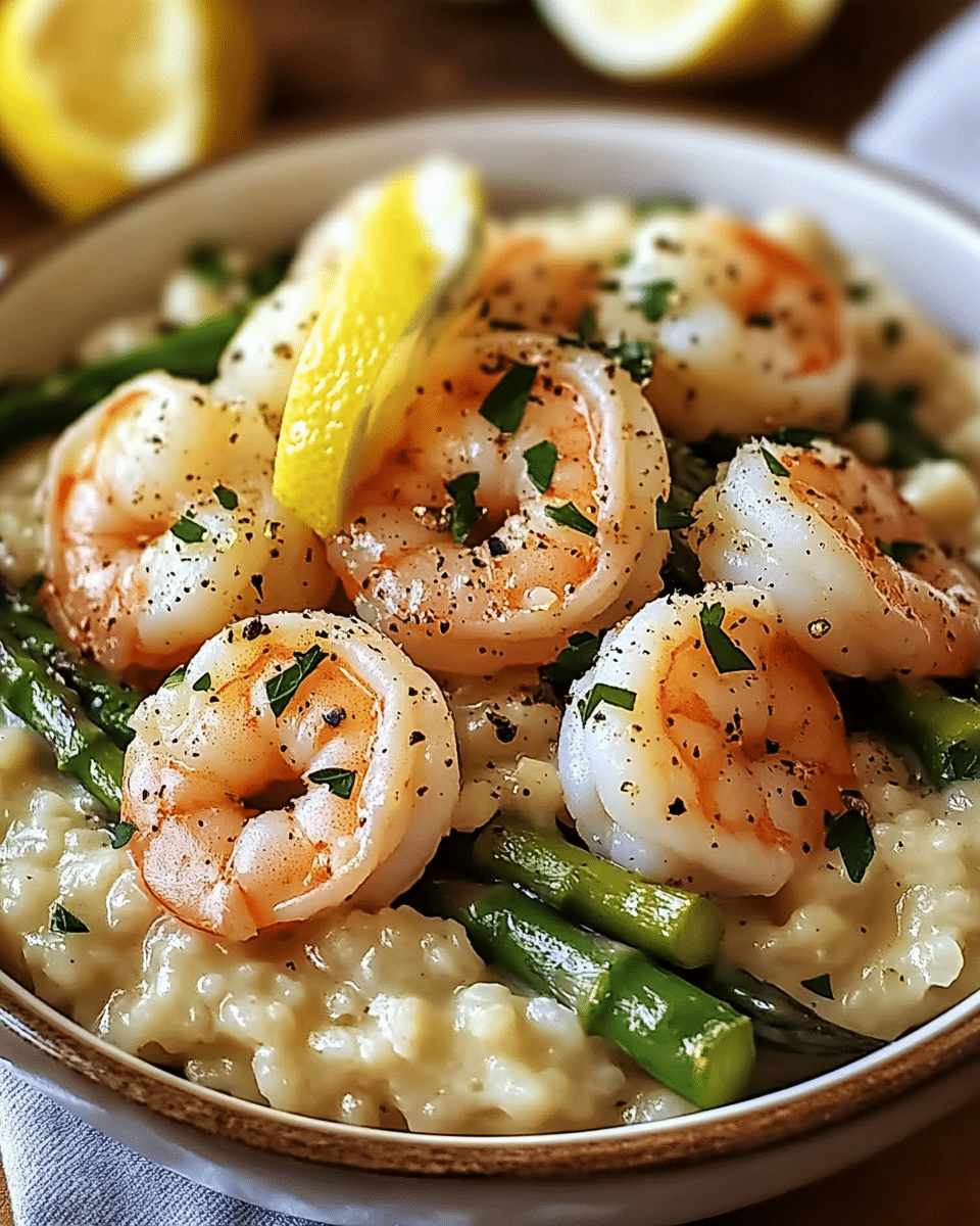 Lemon Butter Shrimp and Asparagus Risotto