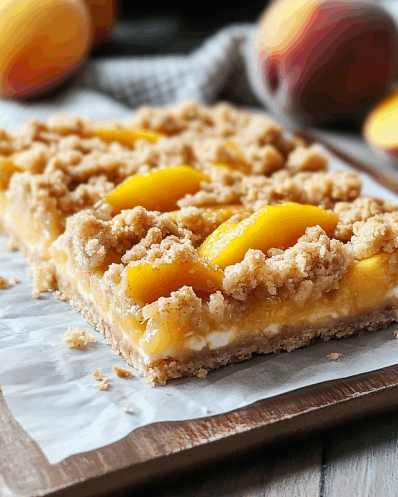 Peaches and Cream Crumble Bars