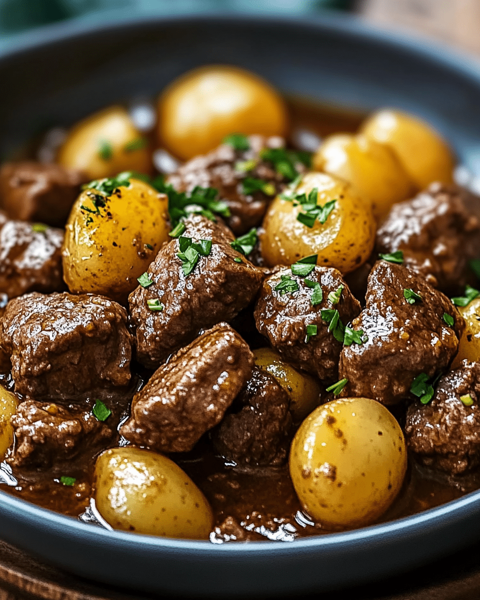 Garlic Butter Beef Bites with Baby Potatoes