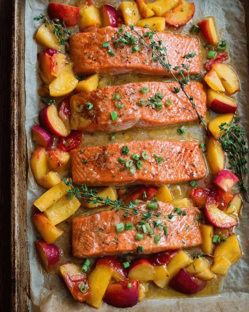 Bourbon Peach Roasted Salmon