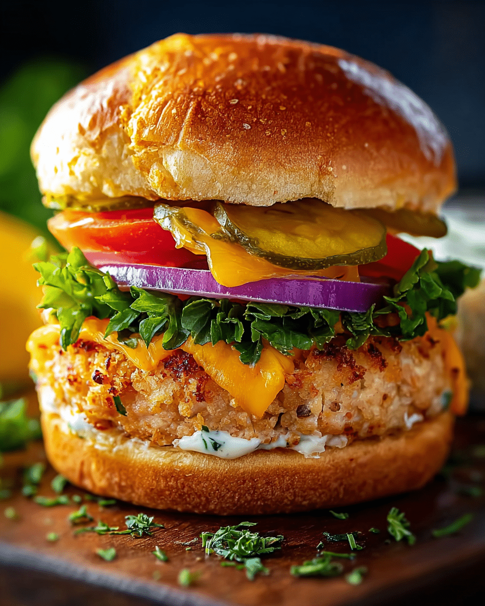 Cheddar Ranch Chicken Burgers