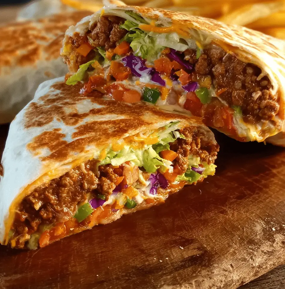 Cheesy Beef Burritos with Fries