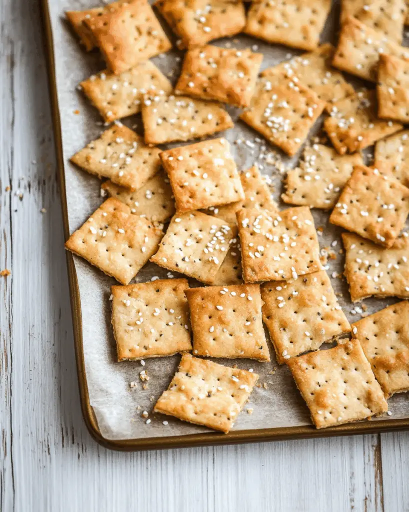 Sourdough Discard Crackers with Sesame Seeds