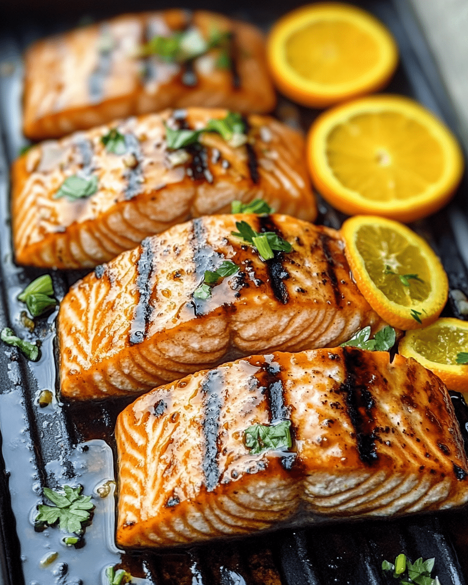Grilled Salmon with Orange Maple Glaze