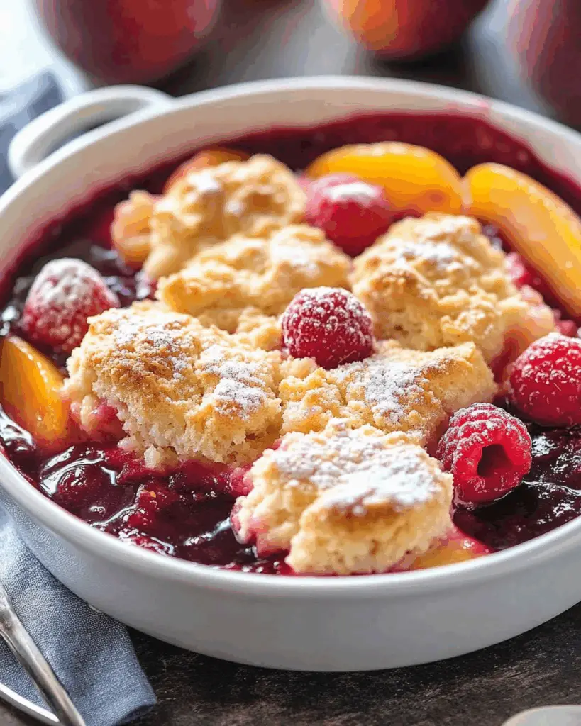Peach Raspberry Cobbler