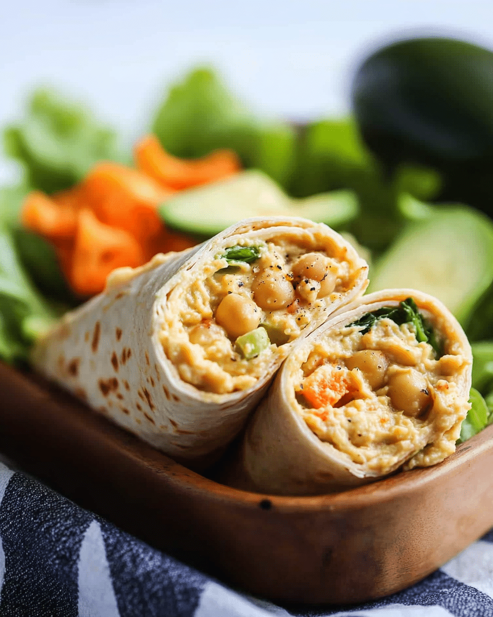 Mashed Chickpea Wraps