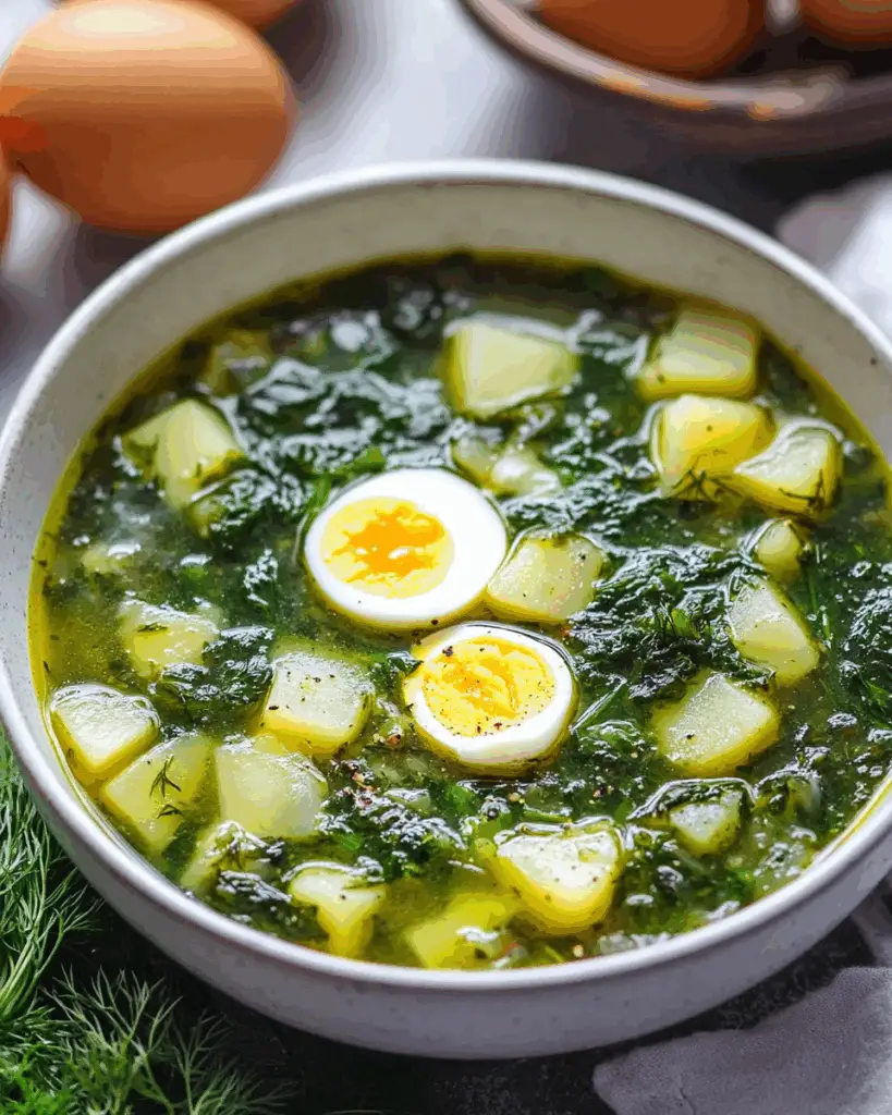 Green Borscht with Spinach and Potatoes