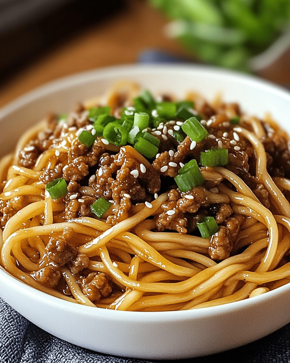 Mongolian Ground Beef Noodles