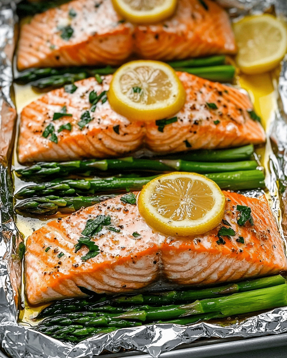 Baked Salmon in Foil with Asparagus