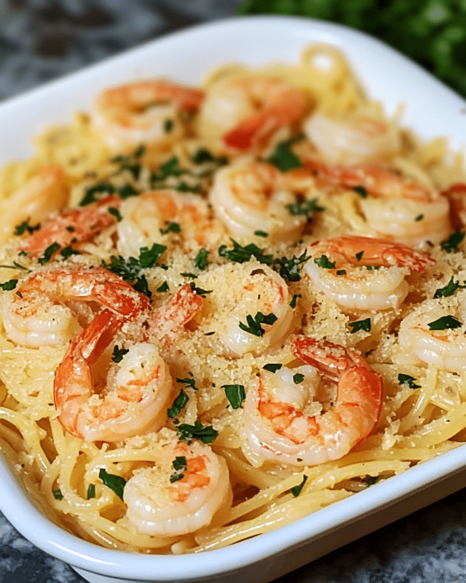 Shrimp Scampi Pasta Bake