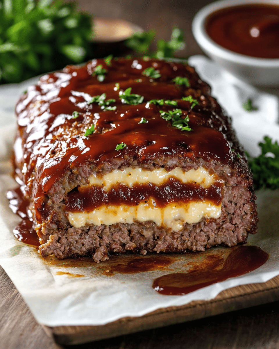 Cheddar-Stuffed BBQ Meatloaf