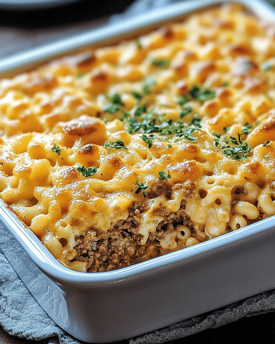 Mac and Cheese Meatloaf Casserole