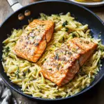 Skillet Salmon with Lemon Orzo