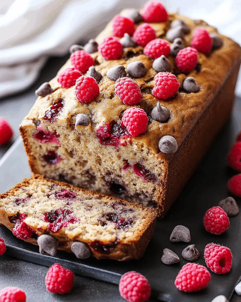 Raspberry Chocolate Chip Banana Bread
