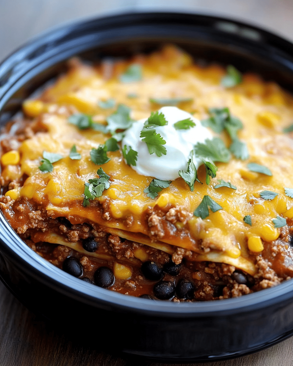 Crock Pot Mexican Lasagna