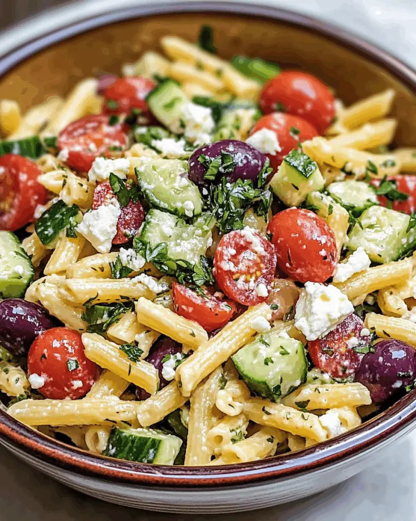 Lemon Herb Mediterranean Pasta Salad