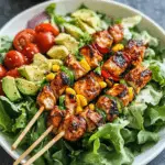 Grilled BBQ Chicken Skewer Salad