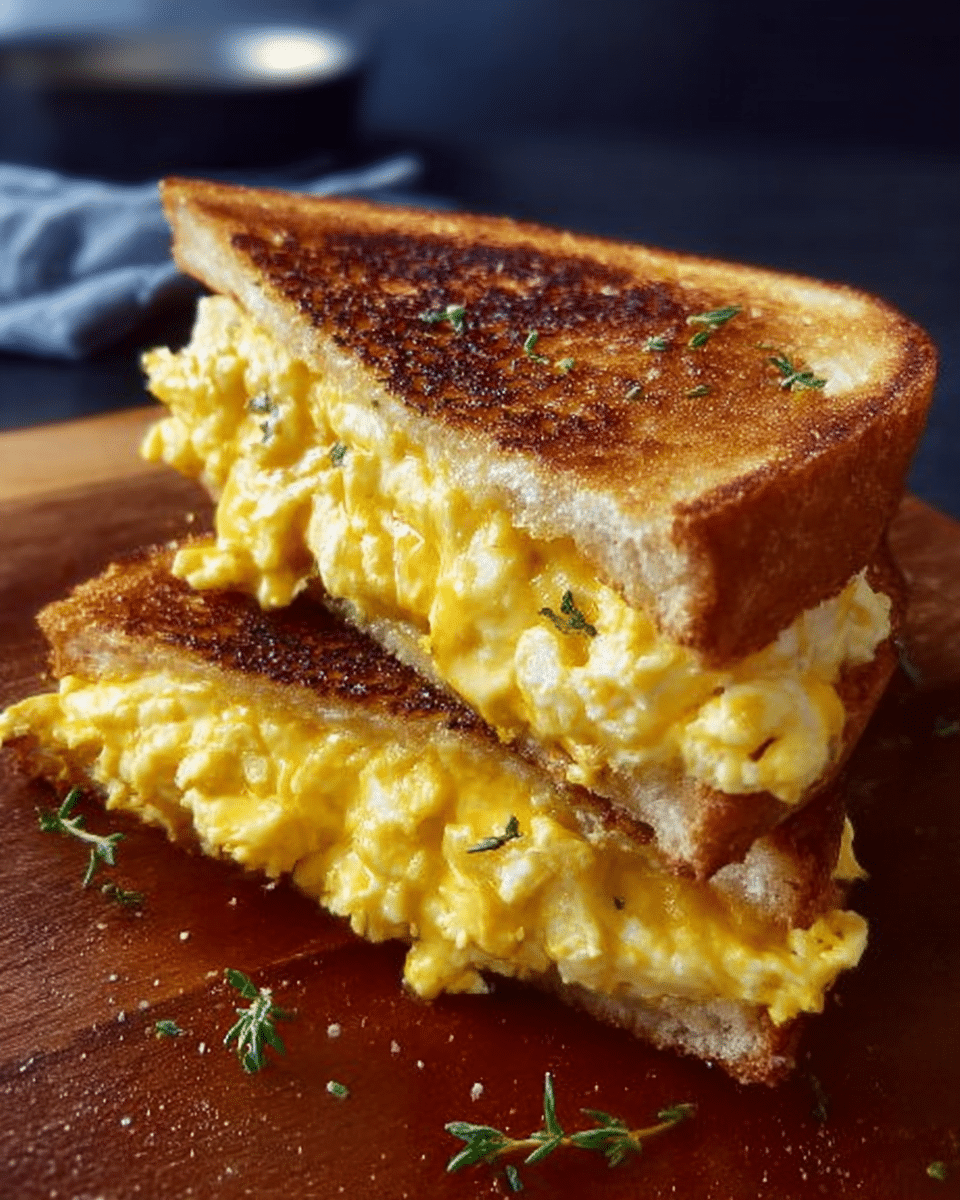 Scrambled Egg Grilled Cheese Sandwich
