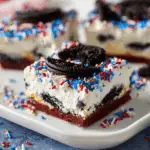 No-Bake Fireworks Oreo Cheesecake Bars