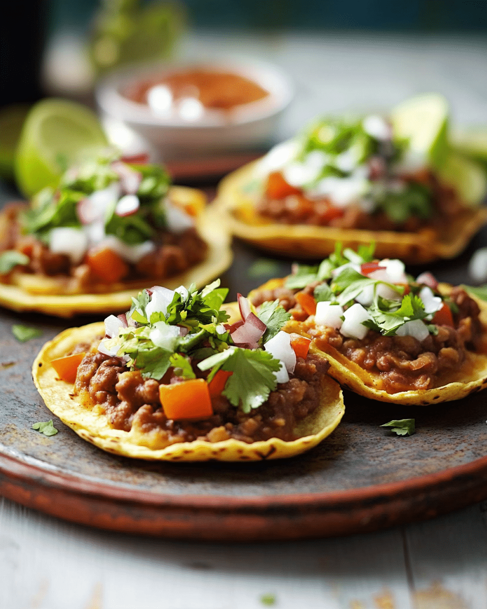 Mexican Sopes with Refried Beans and Fresh Toppings