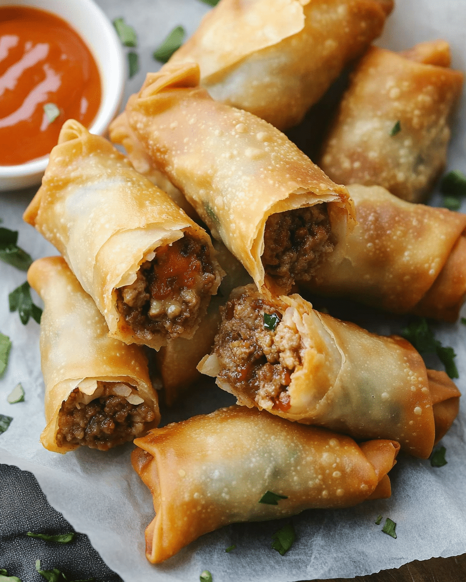 Cheeseburger Egg Rolls