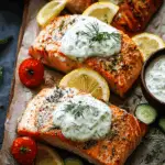 Baked Salmon with Creamy Dill Sauce