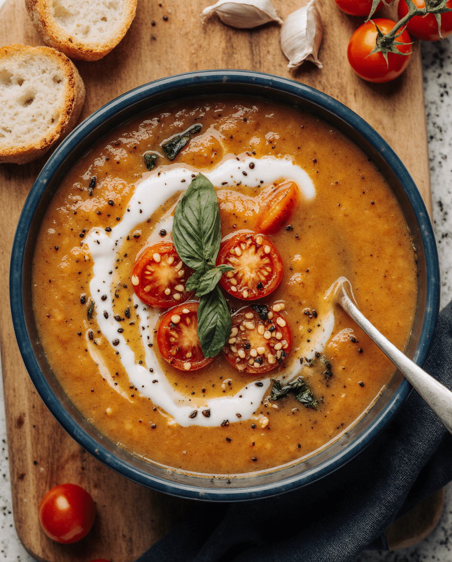Creamy Roasted Garlic Tomato Soup