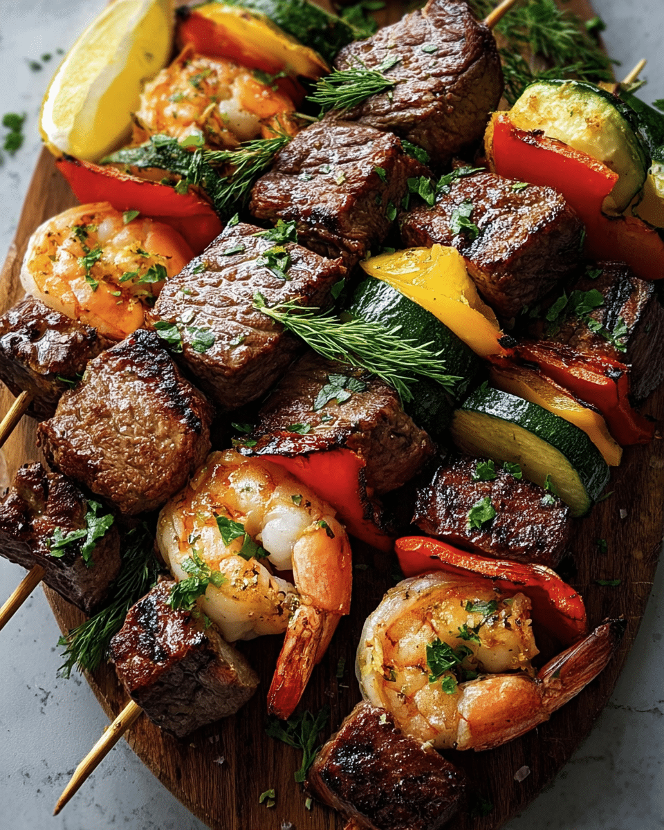 Grilled Steak and Shrimp Kabobs