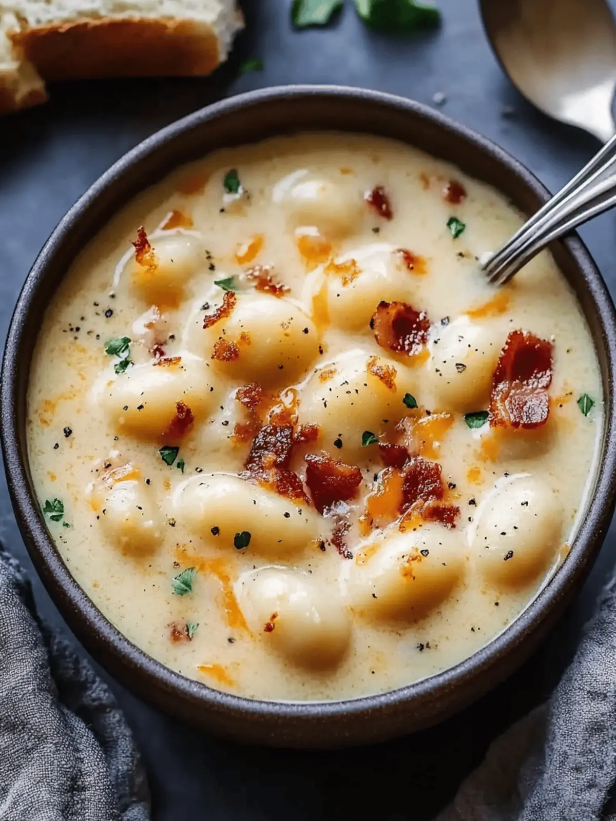 Bacon Cheddar Gnocchi Soup