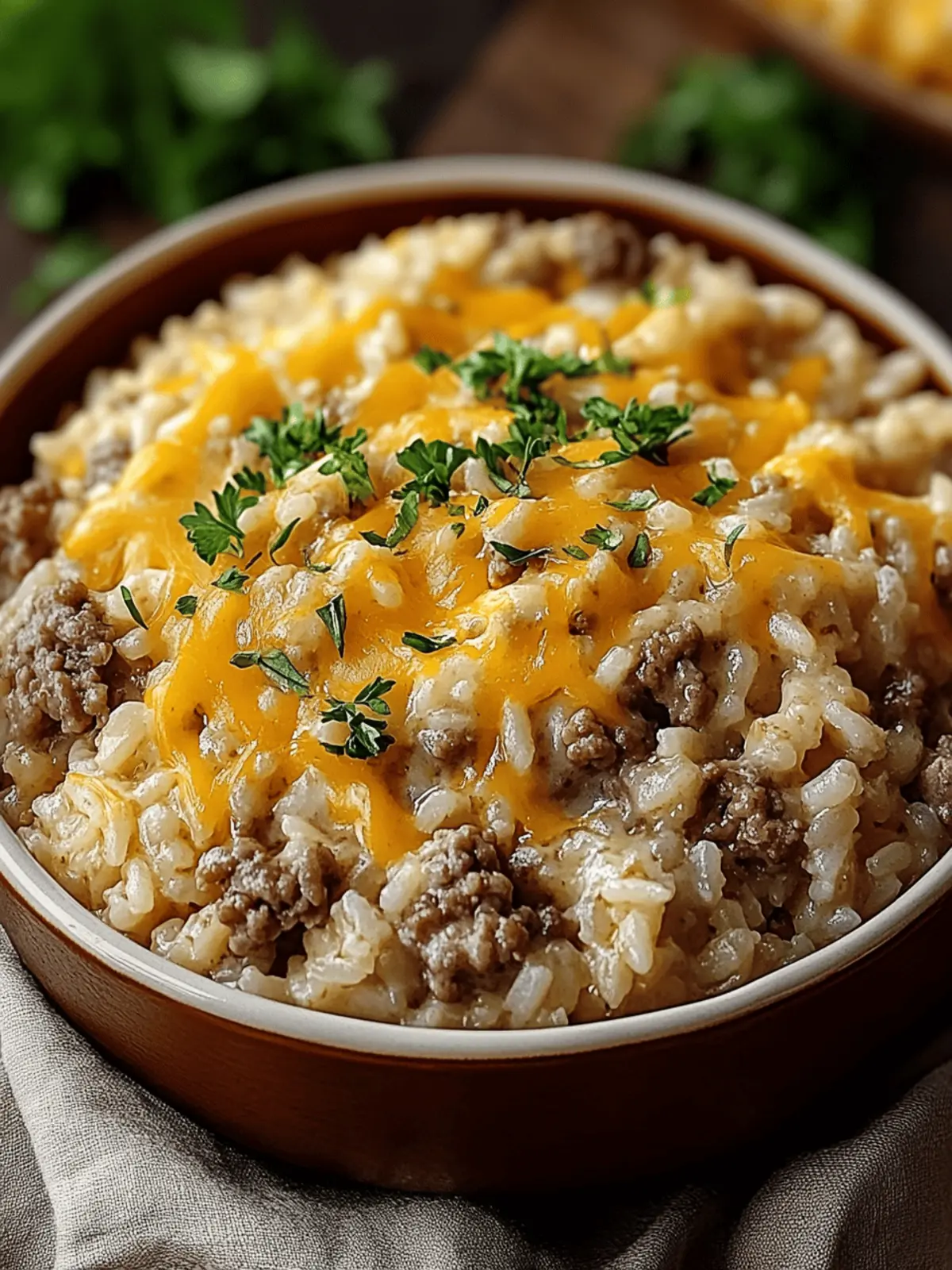 Cheesy Hamburger Rice Casserole