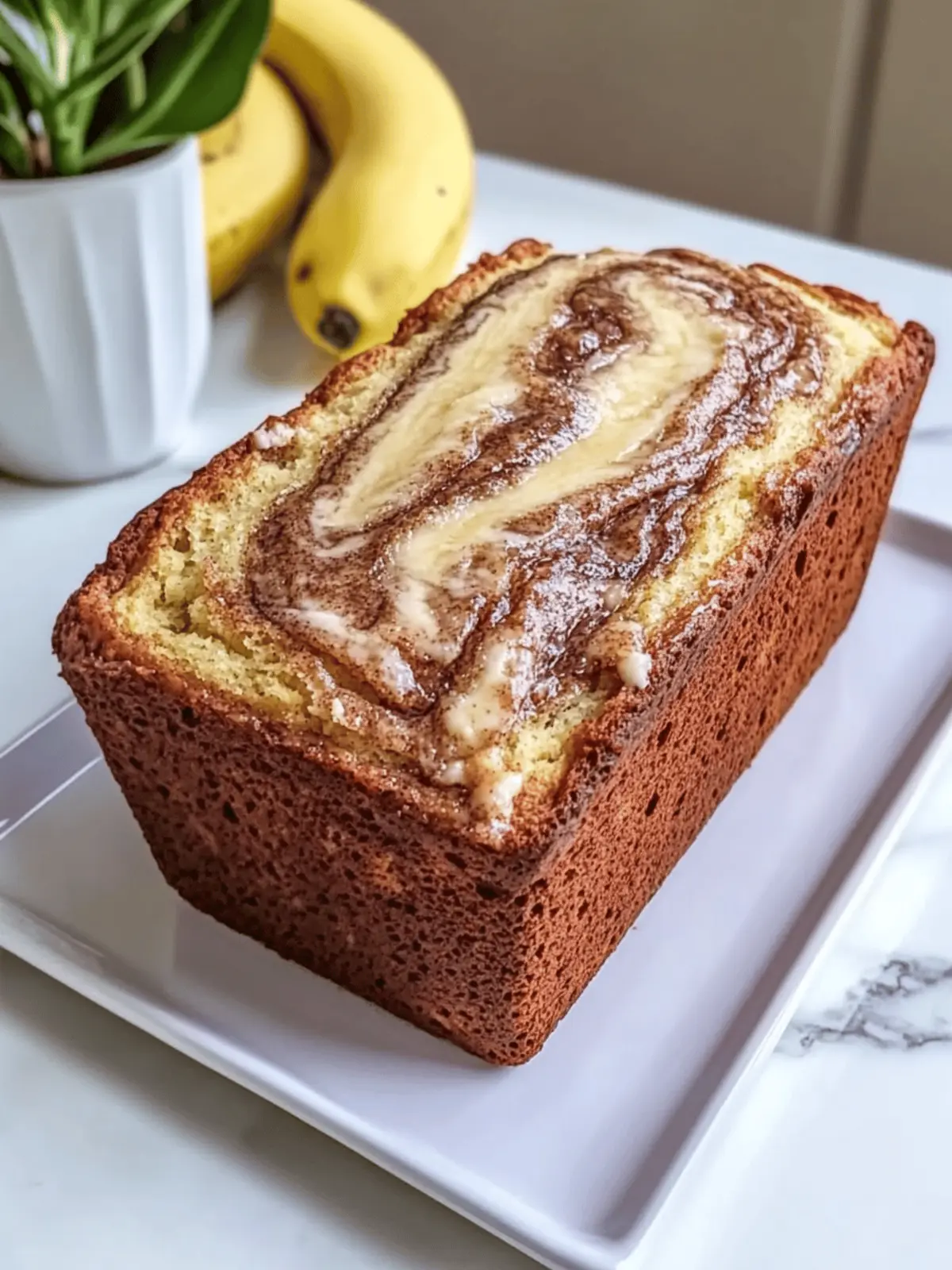 Cream Cheese Cinnamon Swirl Banana Bread