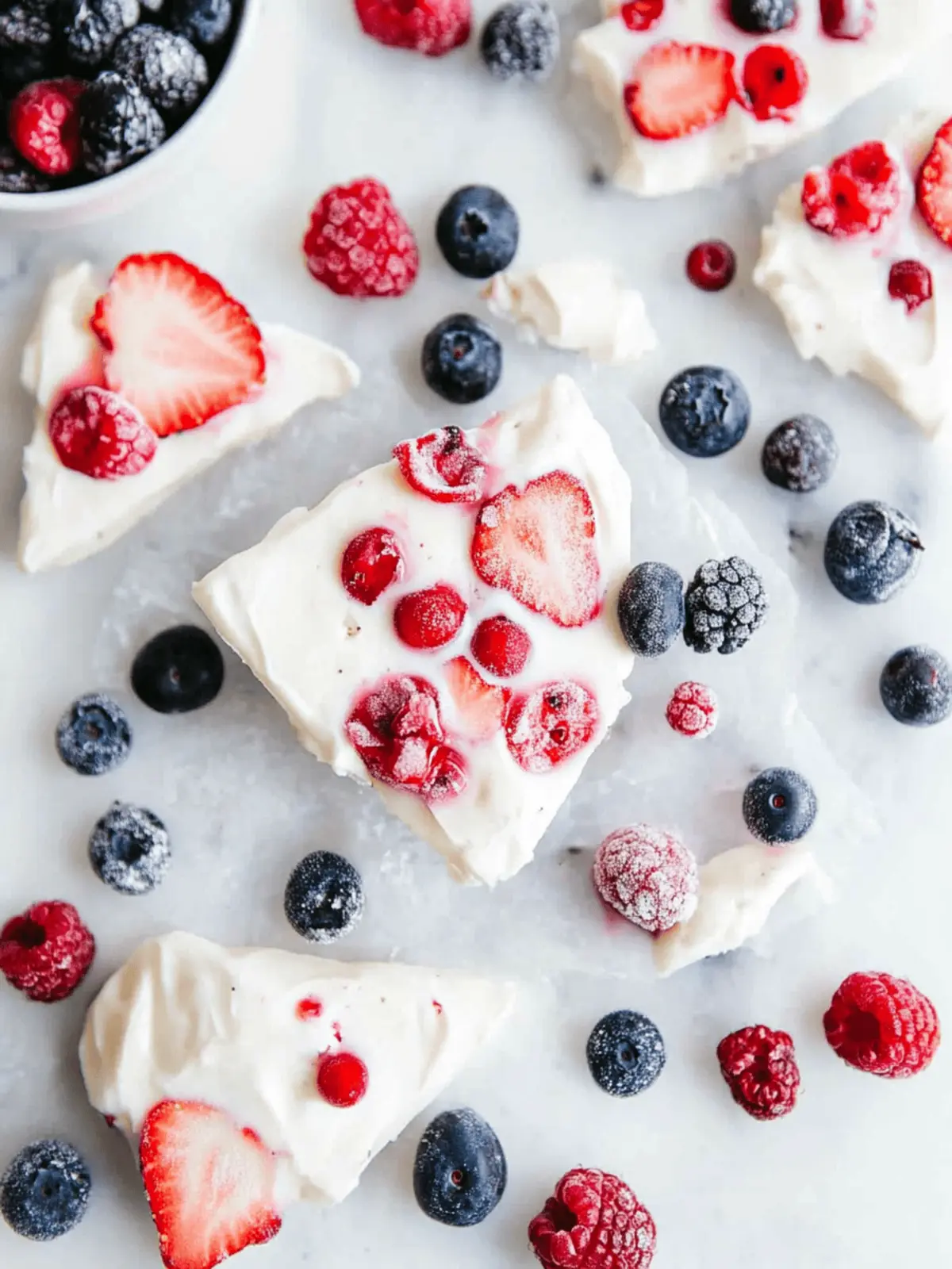 Vegan Frozen Yogurt Bark with Berries