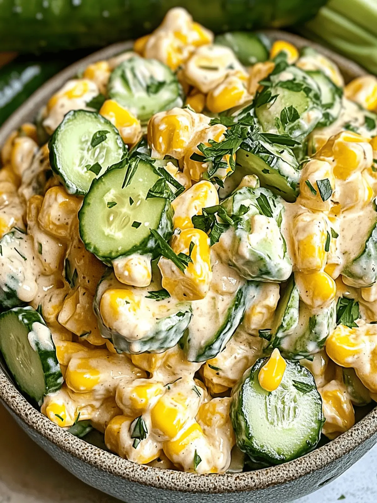 Street Corn Creamy Cucumber Salad