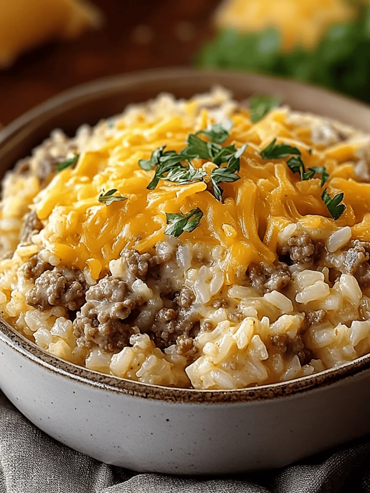 Cheesy Hamburger Rice Casserole