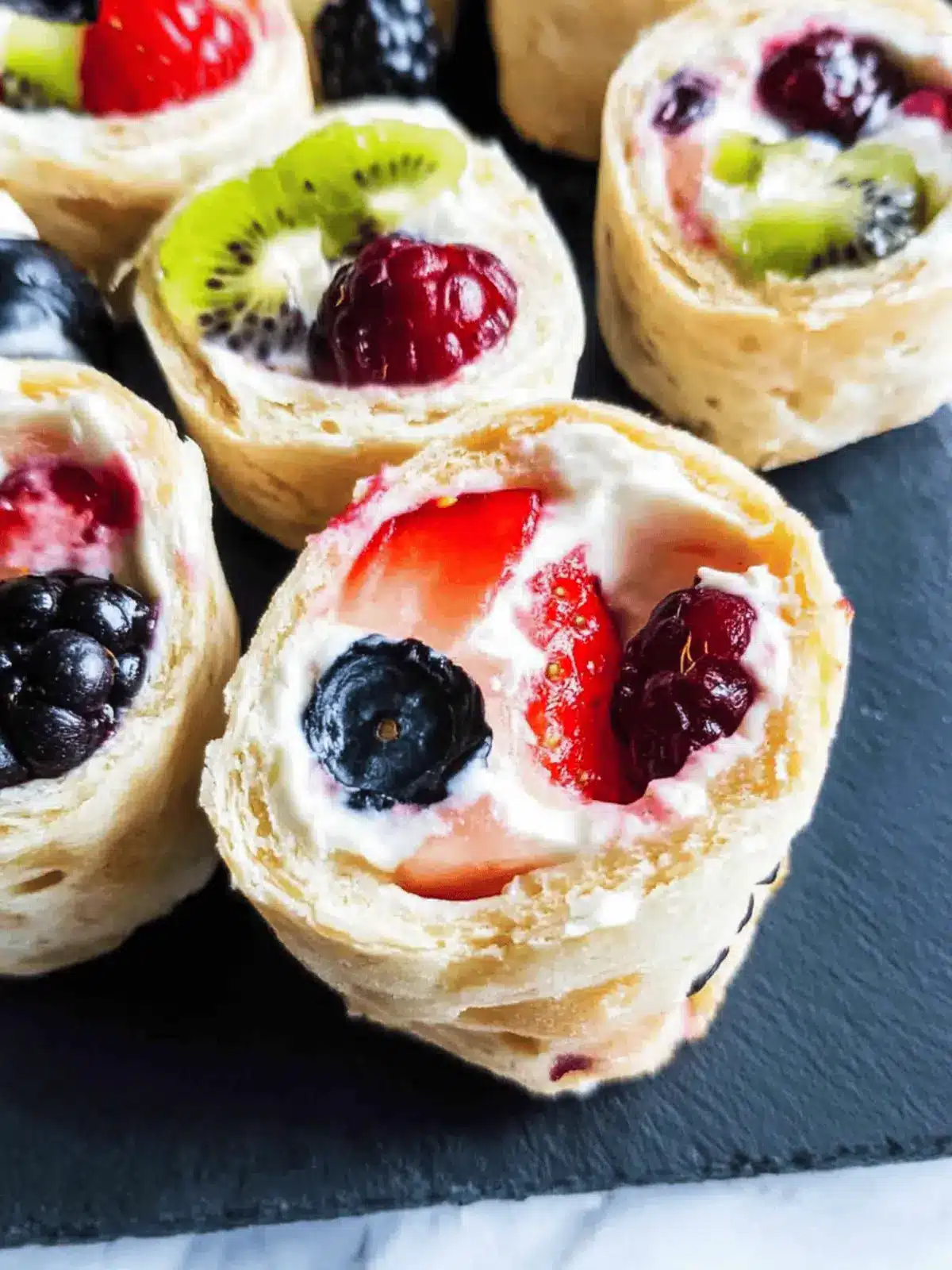 Easy Fruit Pinwheels with Cream Cheese and Berries