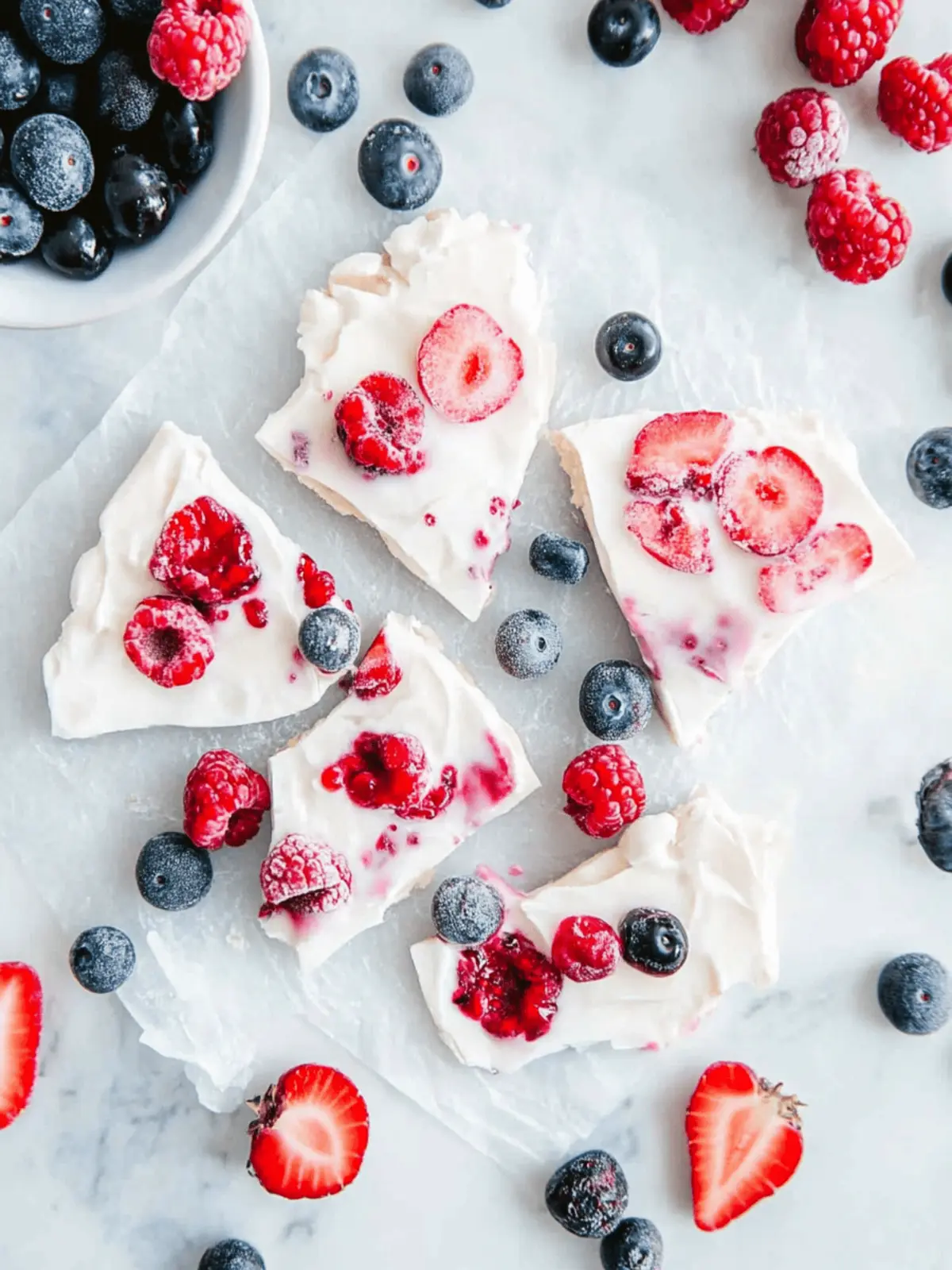 Vegan Frozen Yogurt Bark with Berries