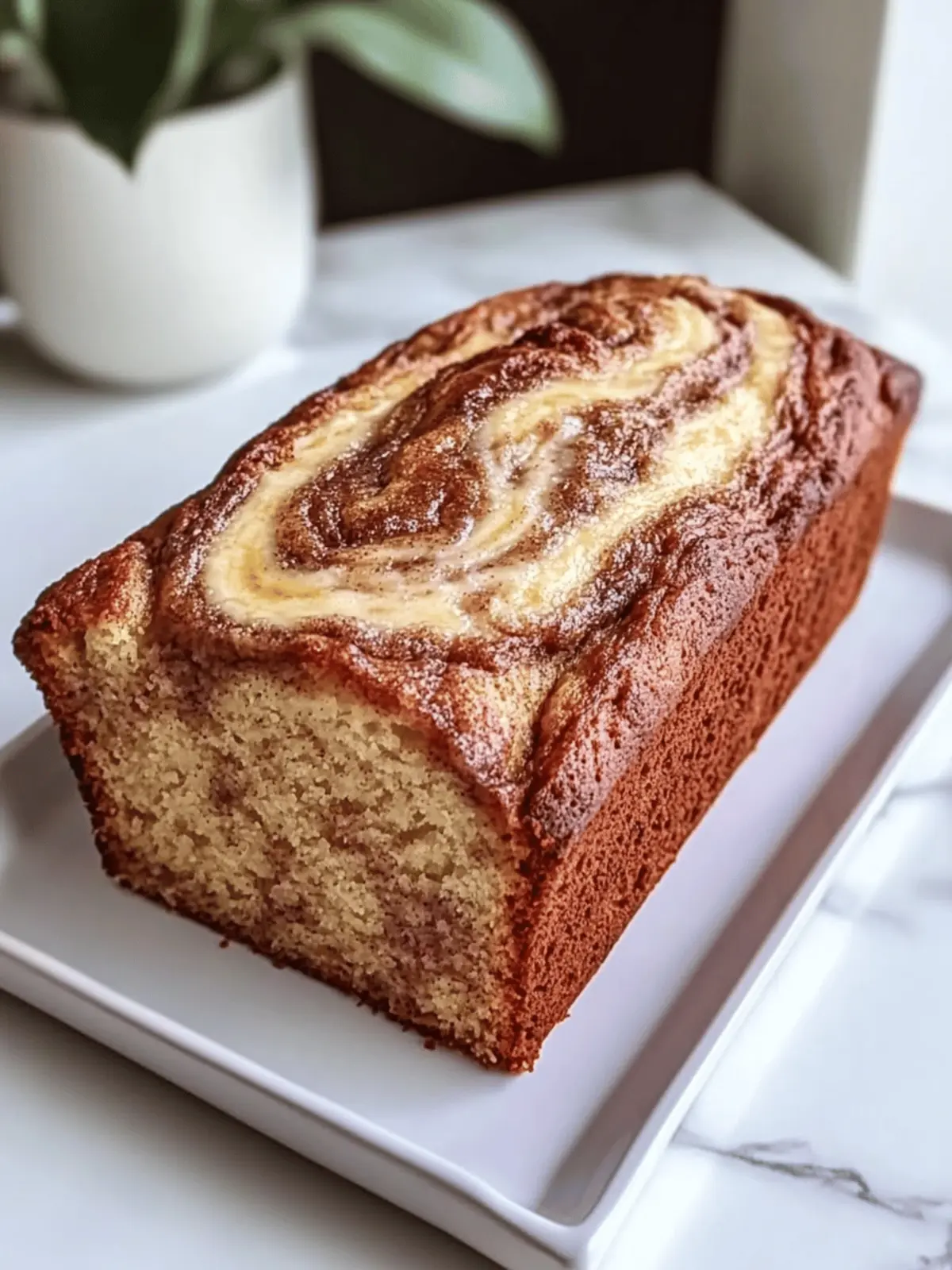 Cream Cheese Cinnamon Swirl Banana Bread