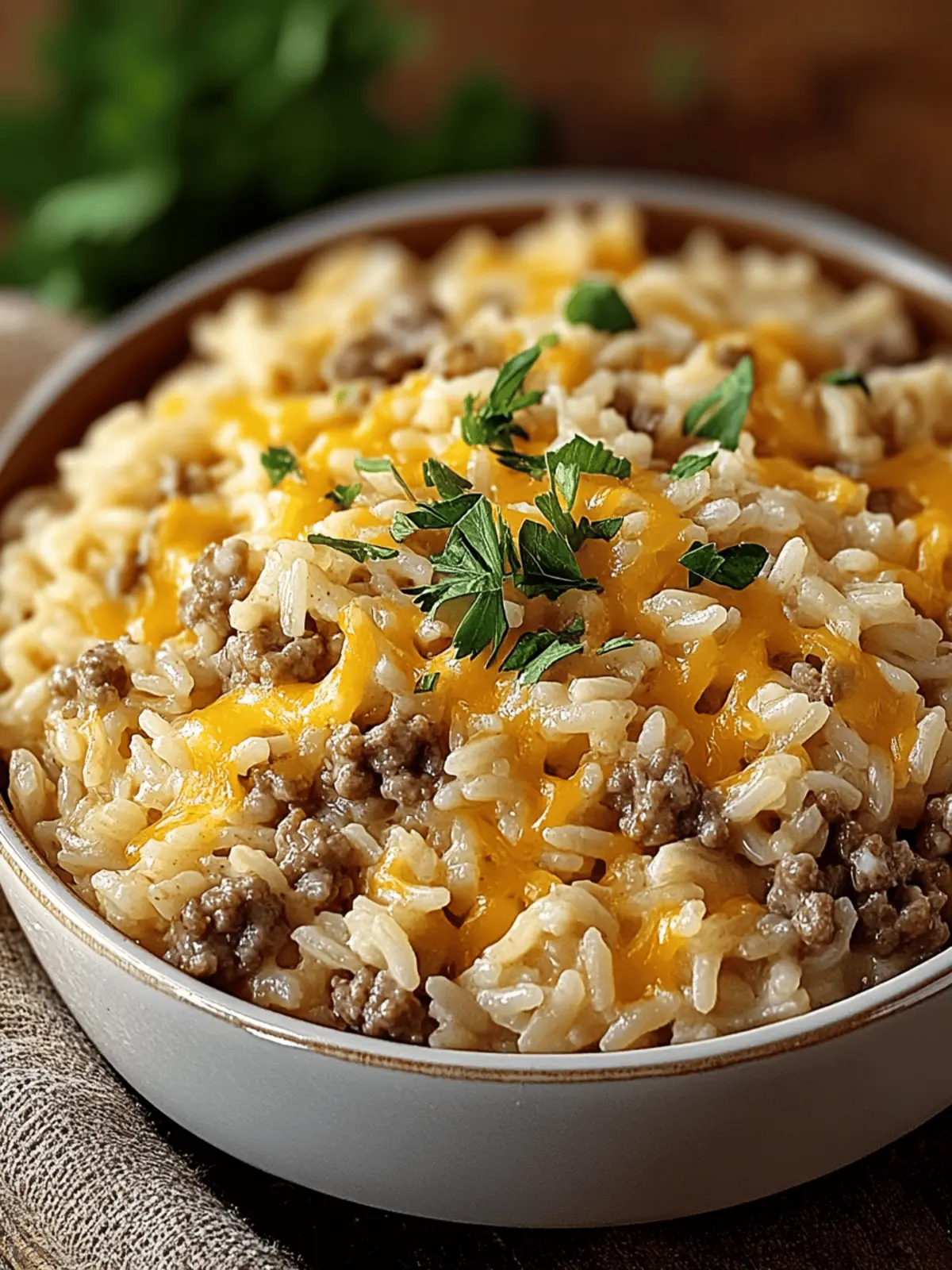 Cheesy Hamburger Rice Casserole
