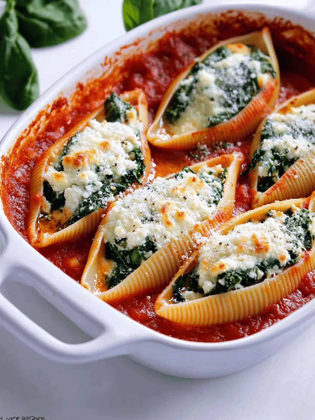 Spinach and Ricotta Stuffed Shells