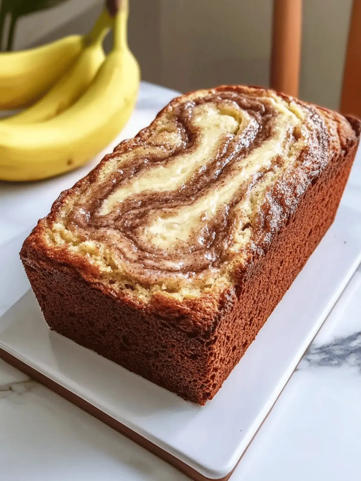 Cream Cheese Cinnamon Swirl Banana Bread