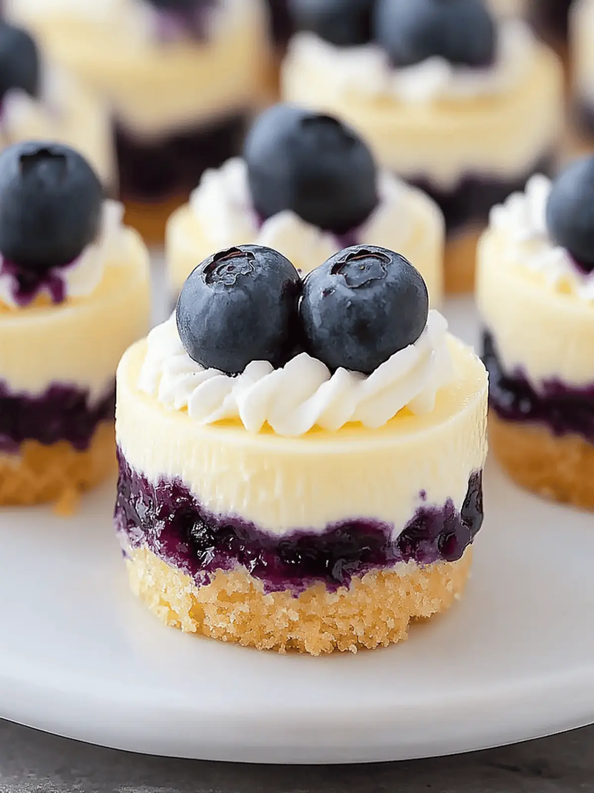 Mini Lemon Blueberry Cheesecakes