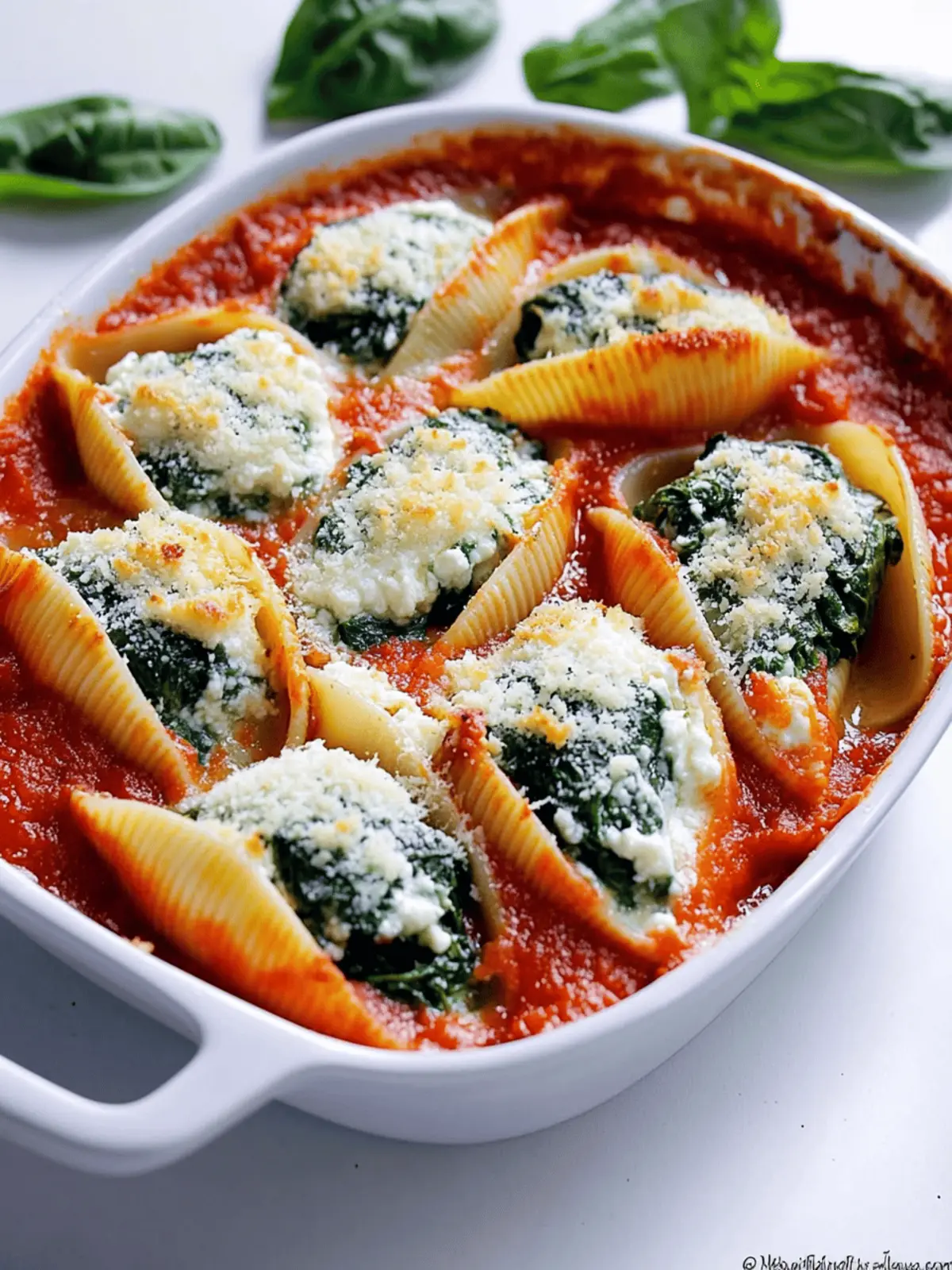 Spinach and Ricotta Stuffed Shells