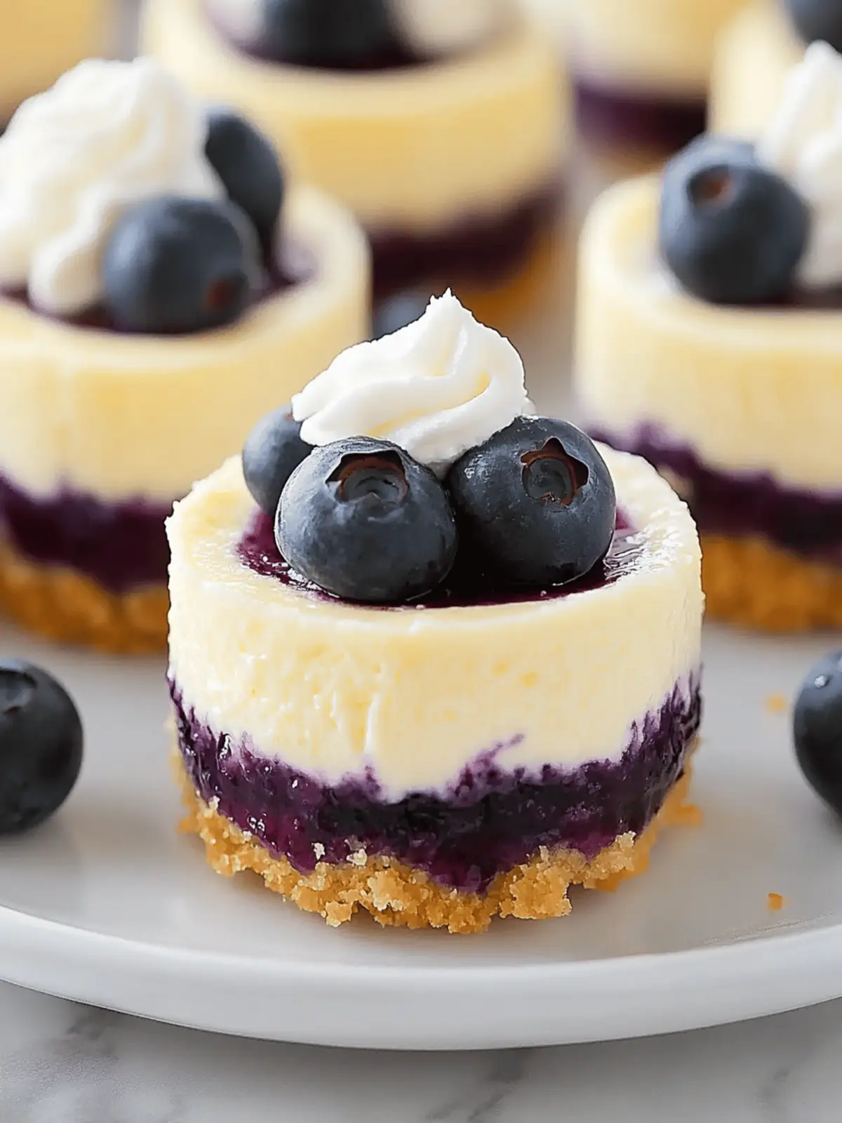 Mini Lemon Blueberry Cheesecakes