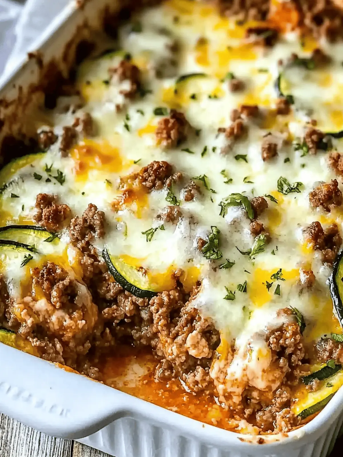 Cheesy Ground Beef and Zucchini Casserole