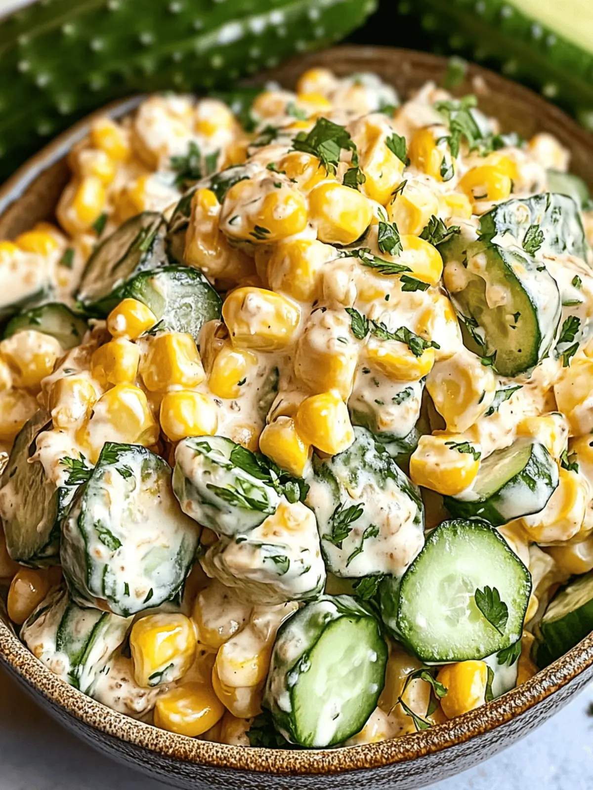 Street Corn Creamy Cucumber Salad