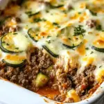 Cheesy Ground Beef and Zucchini Casserole