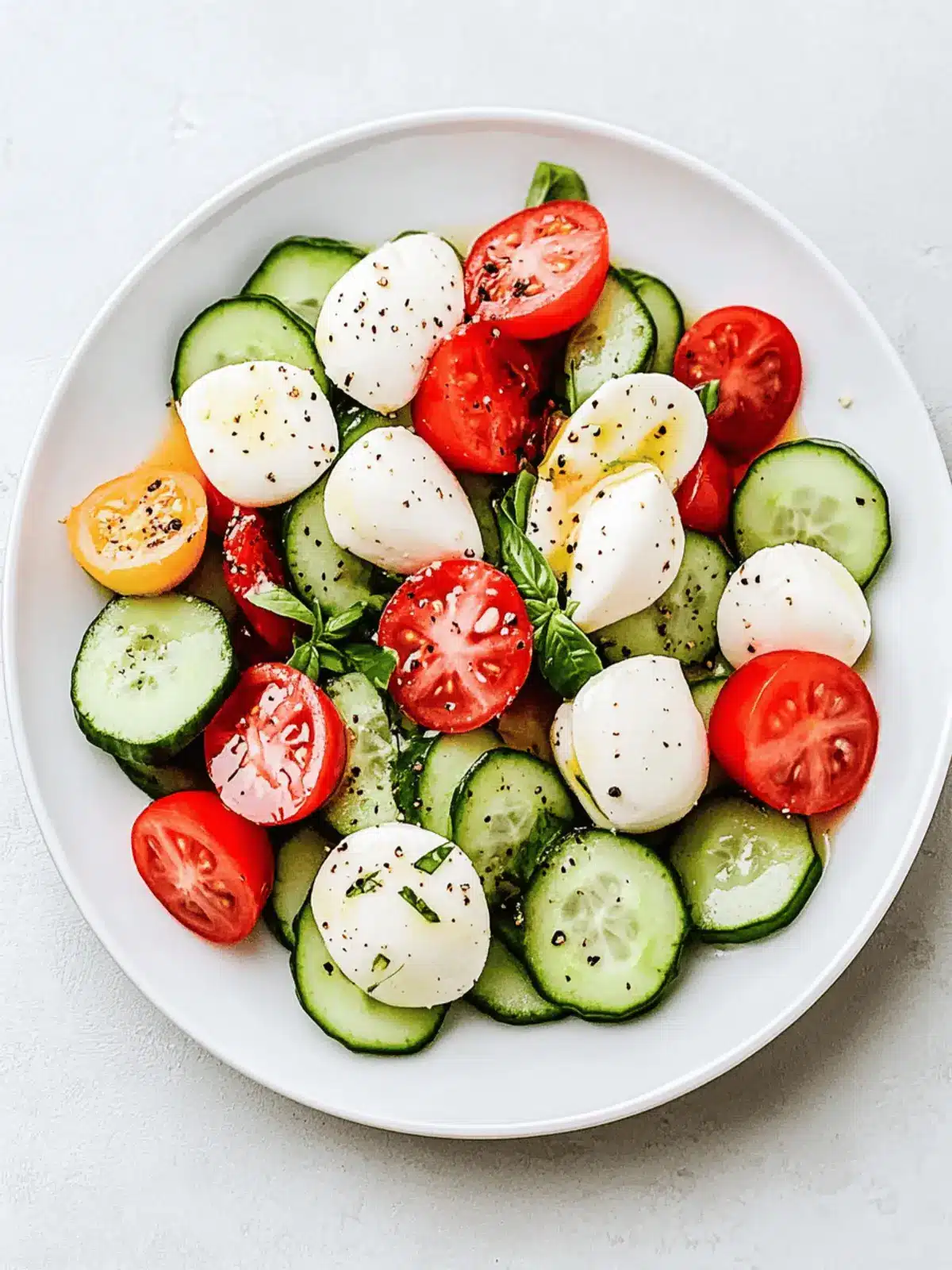 Fresh Cucumber Caprese Salad